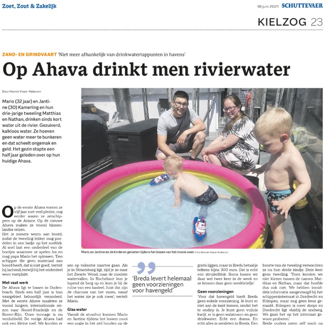 Op Ahava drinkt men rivierwater - Schuttevaer